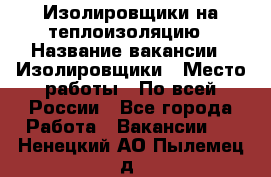 Изолировщики на теплоизоляцию › Название вакансии ­ Изолировщики › Место работы ­ По всей России - Все города Работа » Вакансии   . Ненецкий АО,Пылемец д.